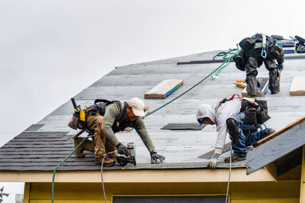 Professional Roof Installation technician working in North Pitcher, NY